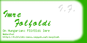 imre folfoldi business card